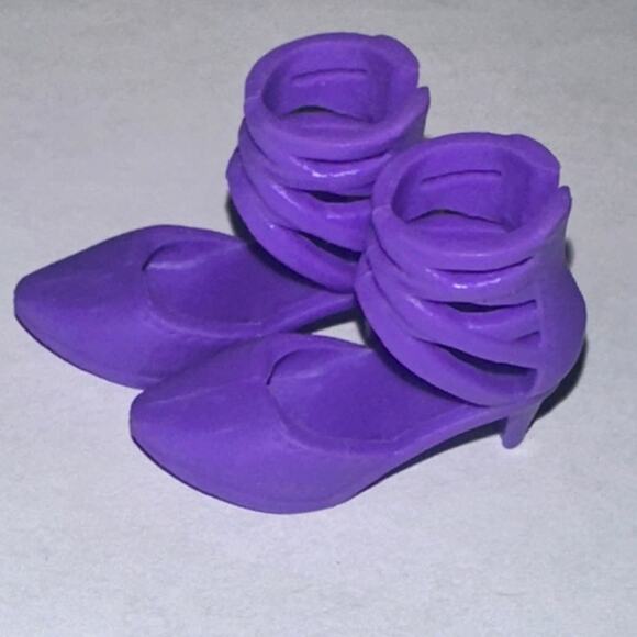 Mattel Barbie Doll Purple Strappy Closed Toe Heels Fashion Accessory Shoes - Picture 4 of 7